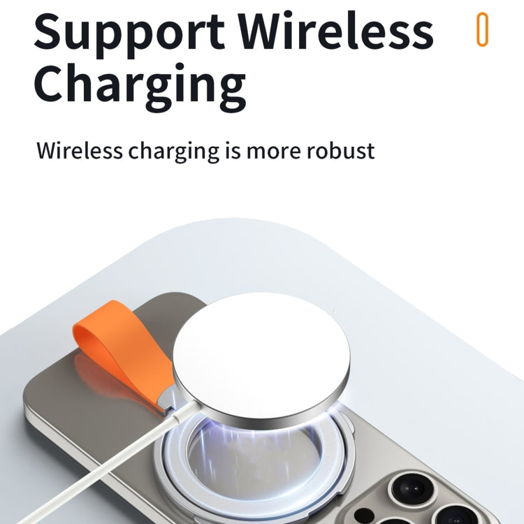 MagSafe Magnetic Pivot Stand Phone Ring Holder(Silver + Orange)