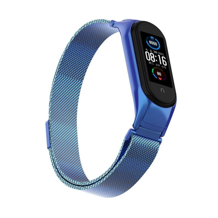 For Xiaomi Mi Band 5 Milano Solid Color Magnetic Stainless Steel Watch Band(Blue) - Watch Bands by PMC TechLife | Online Shopping South Africa | PMC TechLife | Buy Now Pay Later Mobicred