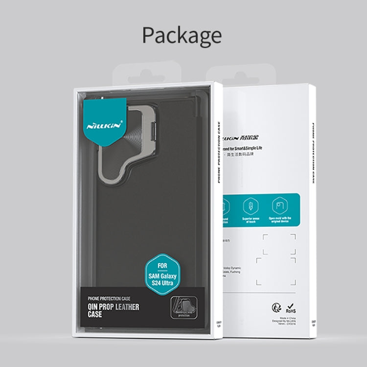 For Samsung Galaxy S24 Ultra 5G NILLKIN Qin Prop Series Flip Camera Cover Design Leather Phone Case(Black) - Galaxy S24 Ultra 5G Cases by NILLKIN | Online Shopping South Africa | PMC TechLife | Buy Now Pay Later Mobicred