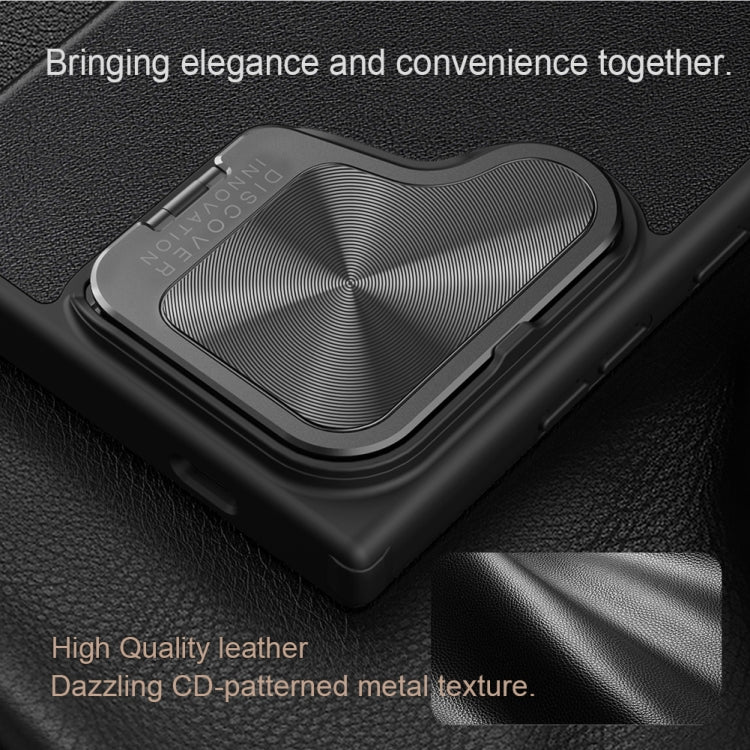 For Samsung Galaxy S24 5G NILLKIN Qin Prop Series Flip Camera Cover Design Leather Phone Case(Brown)
