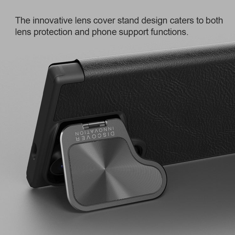 For Samsung Galaxy S24 5G NILLKIN Qin Prop Series Flip Camera Cover Design Leather Phone Case(Brown)