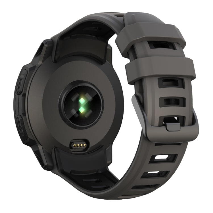 Compatible with Garmin Instinct 2X Two Color Silicone Watch Band(Black)