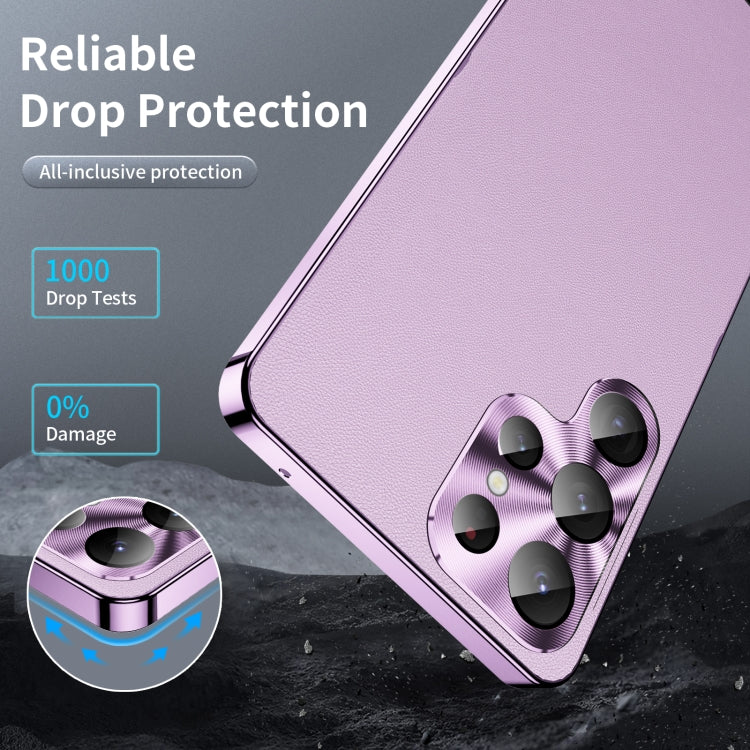 For Samsung Galaxy S24 Ultra 5G MagSafe Magnetic Plain Metal Phone Case(Purple)