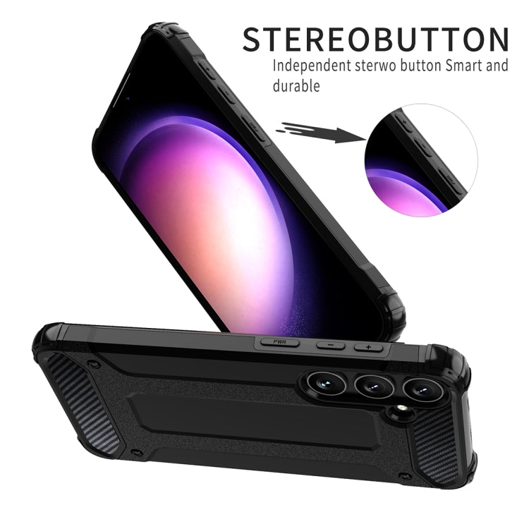 For Samsung Galaxy S24 5G Magic Armor TPU Hybrid PC Phone Case(Black)