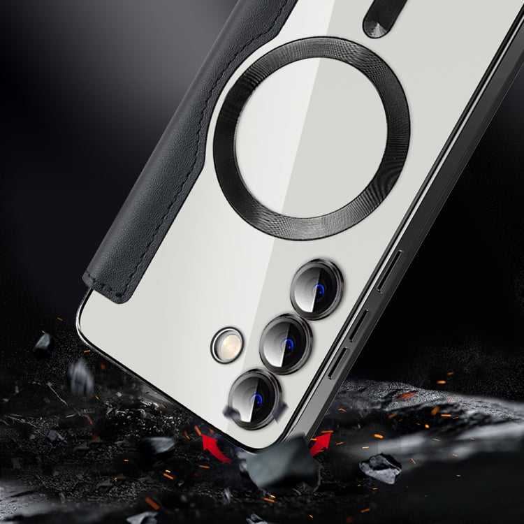 For Samsung Galaxy S24 5G MagSafe Magnetic RFID Anti-theft Leather Phone Case(Pink) - Galaxy S24 5G Cases by PMC TechLife | Online Shopping South Africa | PMC TechLife | Buy Now Pay Later Mobicred