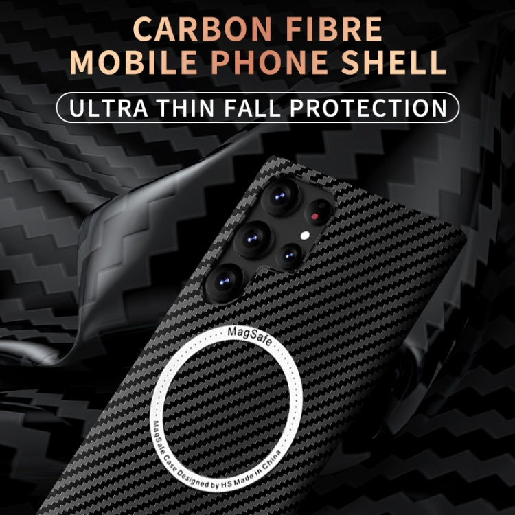 For Samsung Galaxy S24 Ultra 5G Carbon Fiber Texture MagSafe Magnetic Phone Case(Black) - free shipping - PMC Jewellery - Order now!