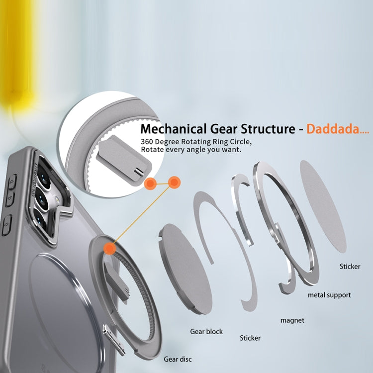 For Samsung Galaxy S23 FE 5G 360-degree Rotating MagSafe Magnetic Holder Phone Case(Titanium Grey) - Galaxy S23 FE 5G Cases by PMC TechLife | Online Shopping South Africa | PMC TechLife