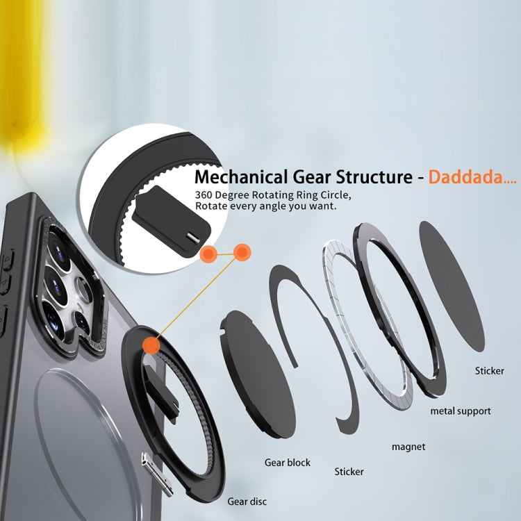 For Samsung Galaxy S23 Ultra 5G 360-degree Rotating MagSafe Magnetic Holder Phone Case(Black) - Galaxy S23 Ultra 5G Cases by PMC TechLife | Online Shopping South Africa | PMC TechLife