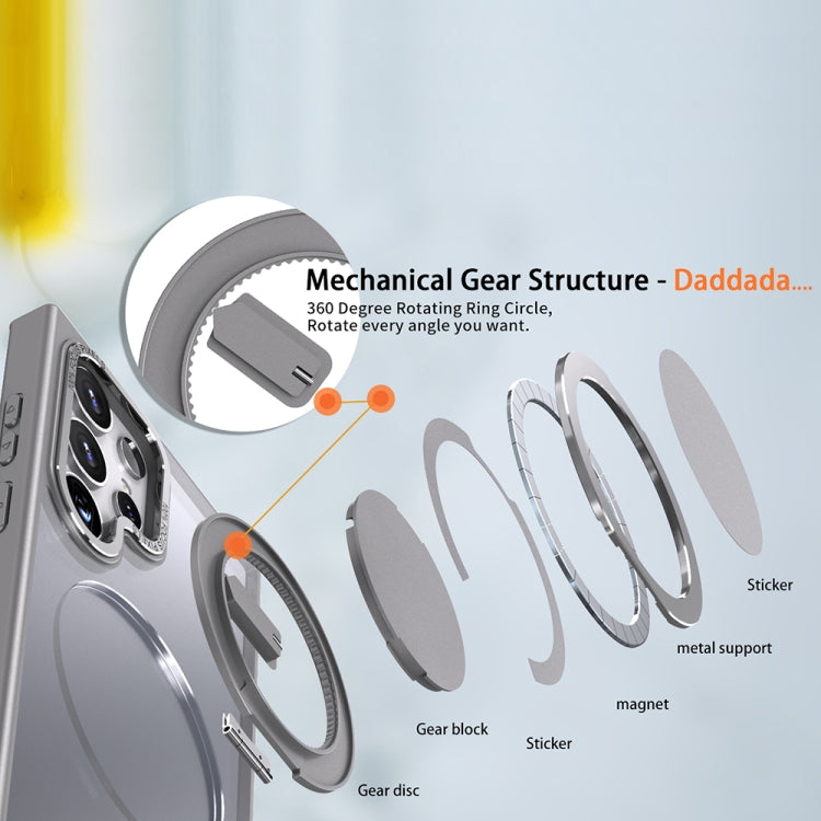 For Samsung Galaxy S23 Ultra 5G 360-degree Rotating MagSafe Magnetic Holder Phone Case(Titanium Grey) - Galaxy S23 Ultra 5G Cases by PMC TechLife | Online Shopping South Africa | PMC TechLife