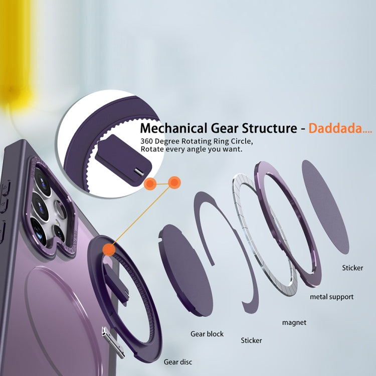 For Samsung Galaxy S23 Ultra 5G 360-degree Rotating MagSafe Magnetic Holder Phone Case(Purple) - Galaxy S23 Ultra 5G Cases by PMC TechLife | Online Shopping South Africa | PMC TechLife