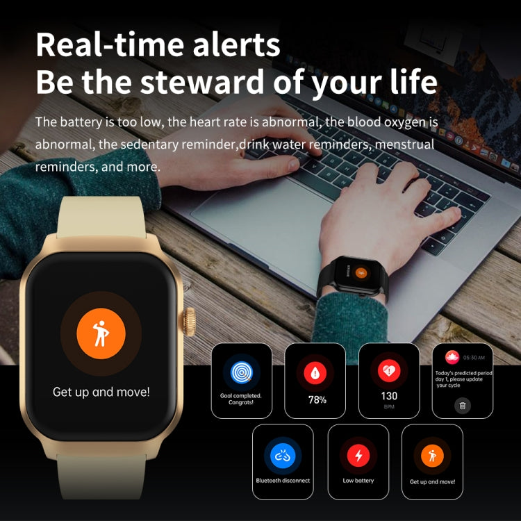 2.01 inch Milanese Steel Strap Bluetooth Call Smart Watch Support Heart Rate Monitoring / Non-invasive Blood Sugar(Gold) - free shipping - PMC TechLife - Order now!