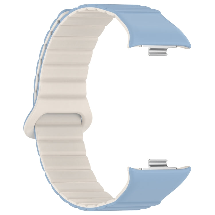 For Xiaomi Smart Band 9 Pro / 8 Pro Two Color Magnetic Silicone Watch Band(Blue Starlight)
