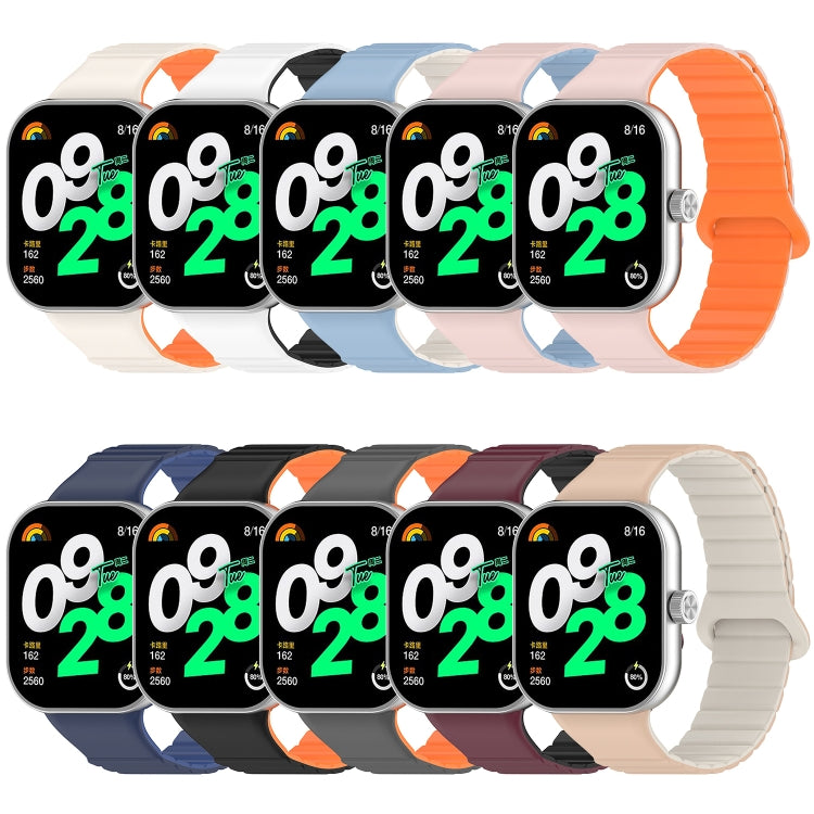 For Xiaomi Smart Band 9 Pro / 8 Pro Two Color Magnetic Silicone Watch Band(Blue Starlight)