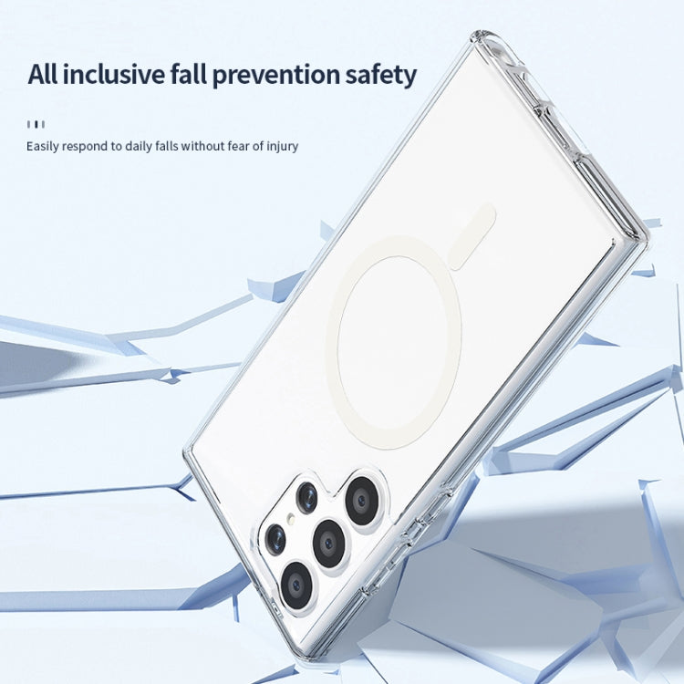 For Samsung Galaxy S24 Ultra 5G Terminator Style Glitter Powder MagSafe Magnetic Phone Case(White) - Galaxy S24 Ultra 5G Cases by PMC TechLife | Online Shopping South Africa | PMC TechLife