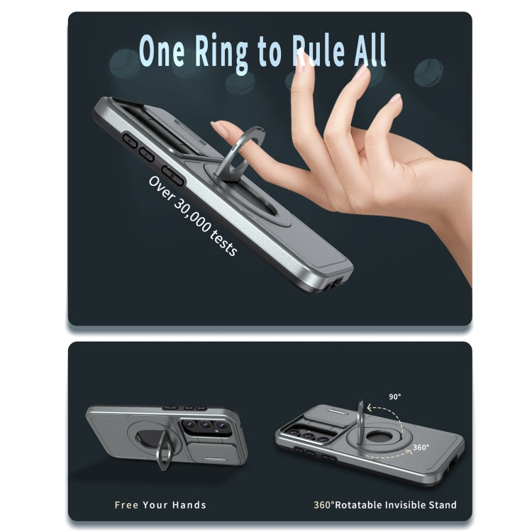 For Samsung Galaxy S23+ 5G Camshield MagSafe Ring Holder Armor Phone Case(Titanium Grey) - Galaxy S23+ 5G Cases by PMC TechLife | Online Shopping South Africa | PMC TechLife