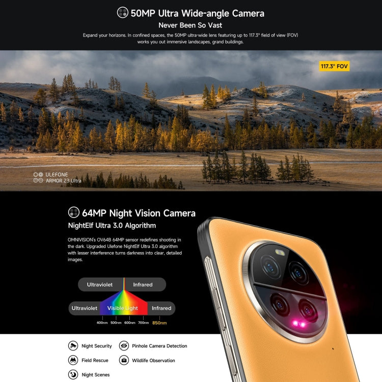 Ulefone Armor 23 Ultra Rugged Phone, 12GB+512GB, 6.78 inch Android 13 MediaTek Dimensity 8020 Octa Core up to 2.6GHz, Network: 5G, NFC, OTG, Satellite Messaging(Elite Black) - free shipping - PMC Jewellery - Order now!
