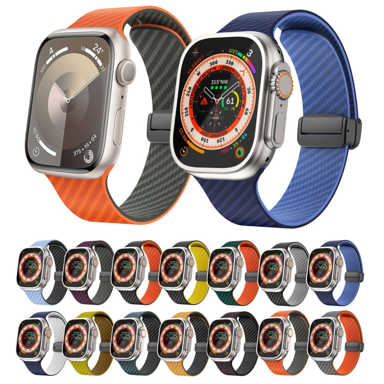 For Apple Watch Series 5 44mm Carbon Fiber Magnetic Black Buckle Watch Band(Olive Brown) - free shipping - PMC TechLife - Order now!