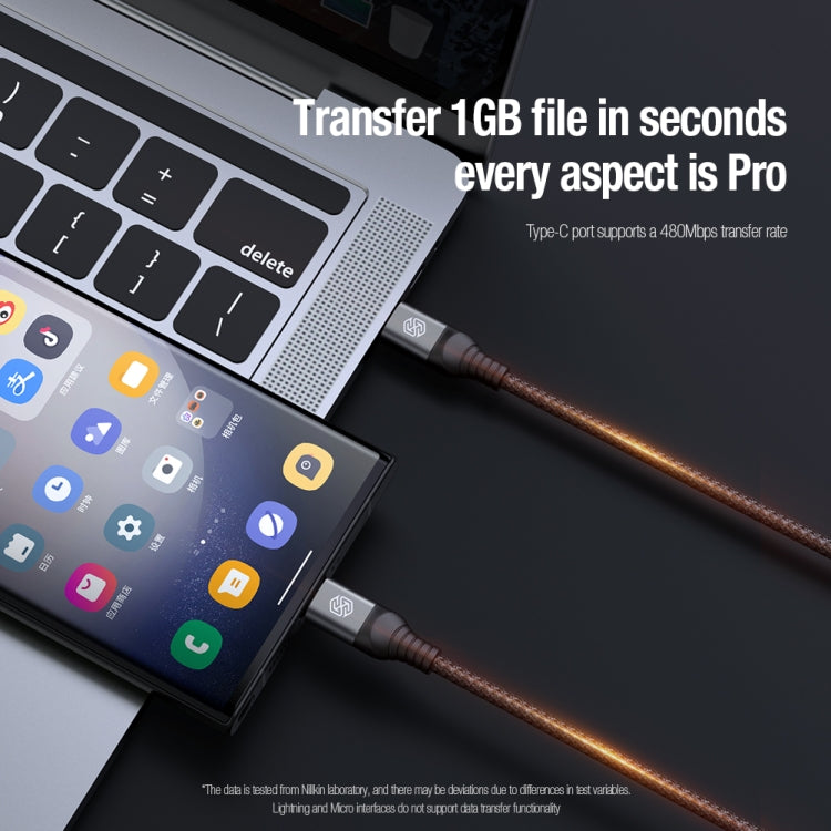 Nillkin Swift Pro 1m 3 in 1 USB to 8 Pin + Type-C + Micro USB Fast Charging Cable(Black)