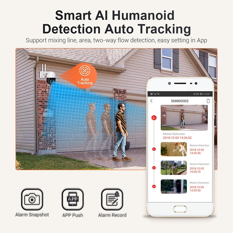 ESCAM QF518 5MP Smart WiFi IP Camera, Support AI Humanoid Detection / Auto Tracking / Dual Light Night Vision / Cloud Storage / Two Way Audio / TF Card, Plug:UK Plug(White)