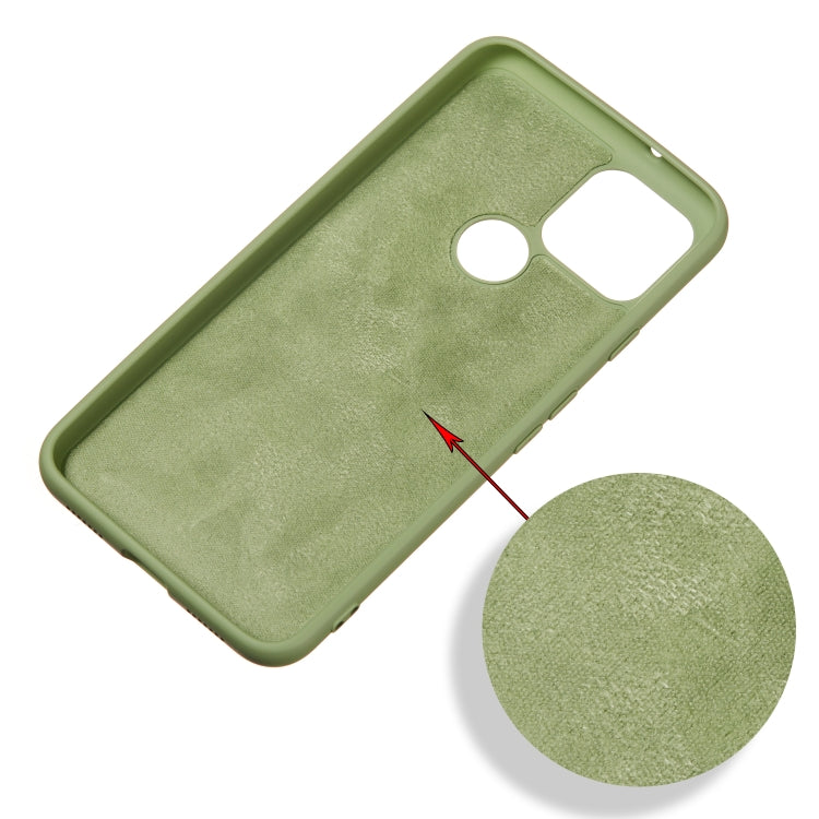 For Google Pixel 5 Pure Color Liquid Silicone Shockproof Full Coverage Case(Green)