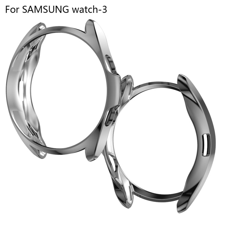 For Samsung Galaxy Watch 3 45mm Electroplating Hollow Half-pack TPU Protective Case(Gray) - Watch Cases by ENKAY