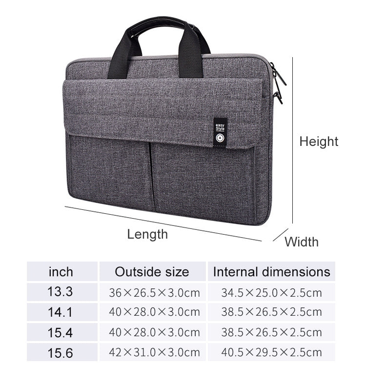 ST08 Handheld Briefcase Carrying Storage Bag without Shoulder Strap for 15.4 inch Laptop(Grey)