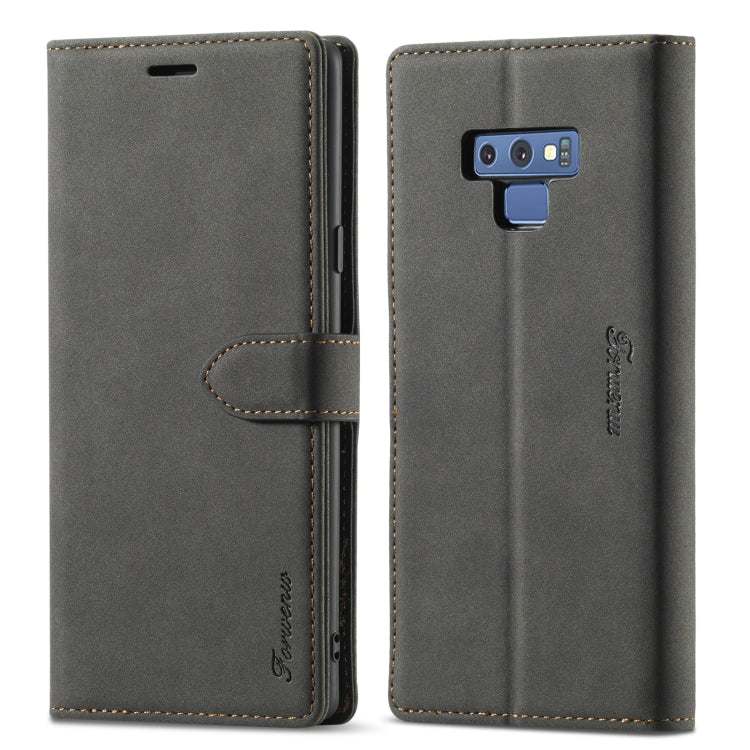 For Samsung Galaxy Note 9 Forwenw F1 Series Matte Strong Magnetism Horizontal Flip Leather Case with Holder & Card Slots & Wallet & Photo Frame(Black) - Galaxy Phone Cases by Forwenw | Online Shopping South Africa | PMC Jewellery | Buy Now Pay Later Mobicred