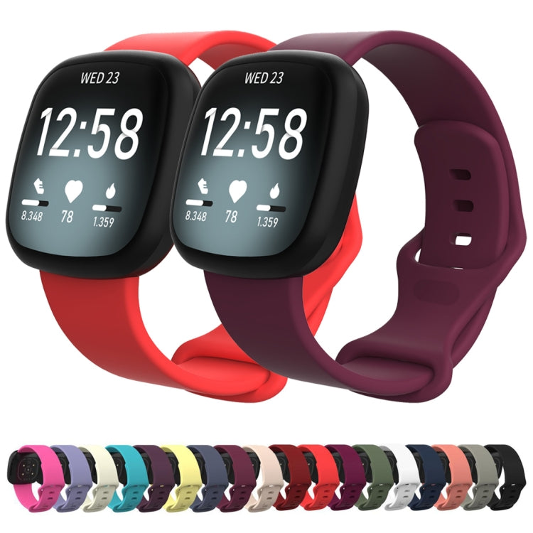 For Fitbit Versa 4 / Versa 3 / Sense 2 / Sense Silicone Watch Band, Size: L(Black) - Watch Bands by PMC Jewellery | Online Shopping South Africa | PMC Jewellery | Buy Now Pay Later Mobicred