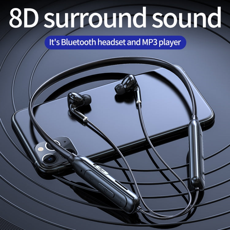 M60 8D Surround Sound Wireless Neck-mounted 5.1 Bluetooth Earphone Support TF Card MP3 Mode(Pink)