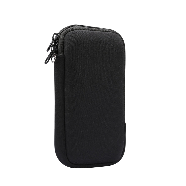 Universal Elasticity Zipper Protective Case Storage Bag with Lanyard For 6.7-6.9 inch Smart Phones(Black)