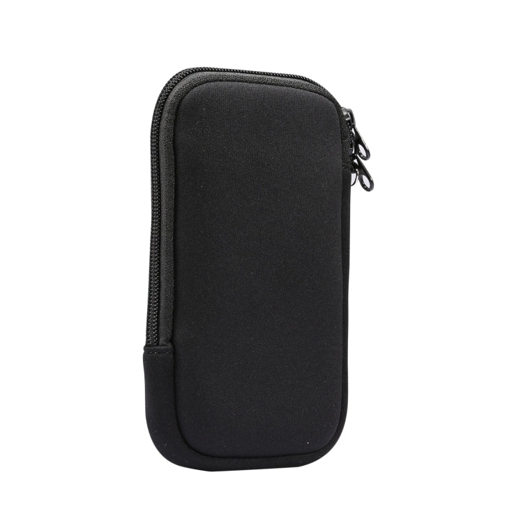 Universal Elasticity Zipper Protective Case Storage Bag with Lanyard For 6.7-6.9 inch Smart Phones(Black)