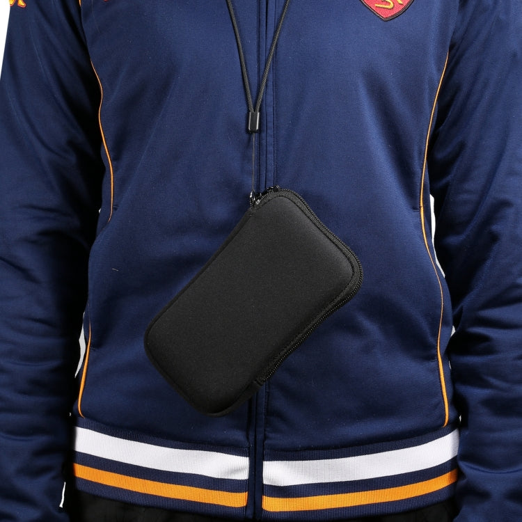 Universal Elasticity Zipper Protective Case Storage Bag with Lanyard For 6.7-6.9 inch Smart Phones(Black) - iPhone 12 Pro Max Cases by PMC Jewellery | Online Shopping South Africa | PMC Jewellery | Buy Now Pay Later Mobicred