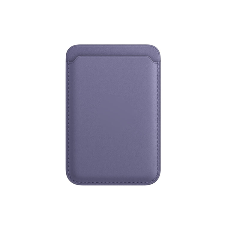 Leather Wallet Pouch Card Holder Magsafing Case for iPhone 13 Series / 12 Series (Purple)