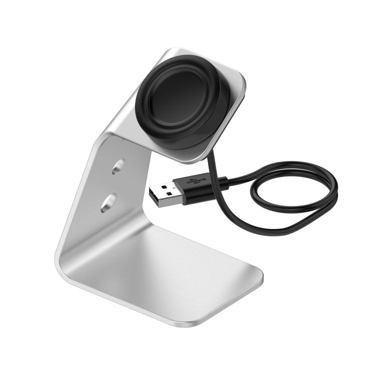 For Samsung R500 / Galaxy Watch 3 Universal Aluminum Alloy Magnetic Charger Holder with Chip Protection, Support Fast Charging(Silver) - Charger by PMC Jewellery | Online Shopping South Africa | PMC Jewellery | Buy Now Pay Later Mobicred