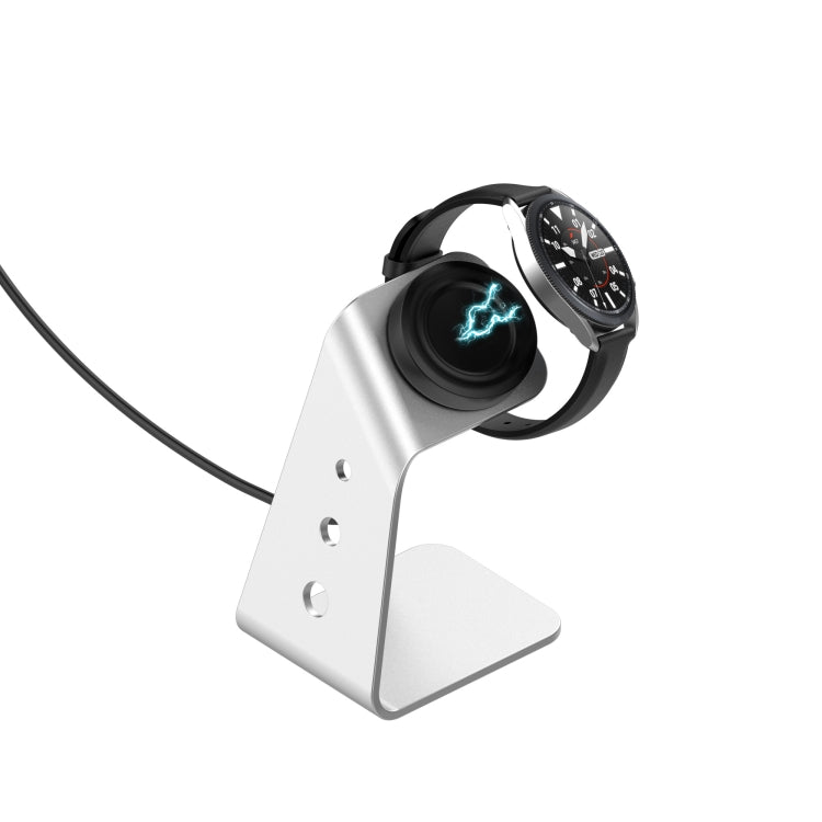 For Samsung R500 / Galaxy Watch 3 Universal Aluminum Alloy Magnetic Charger Holder with Chip Protection, Support Fast Charging(Silver) - Charger by PMC Jewellery | Online Shopping South Africa | PMC Jewellery | Buy Now Pay Later Mobicred