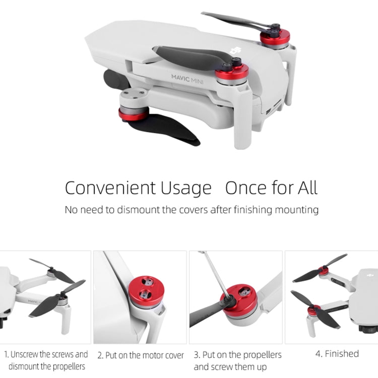 Sunnylife Dust-proof Waterproof Aluminum Alloy Motor Cover for DJI Mini 3 Pro/Mavic Mini/Mini SE(Red) - Other by PMC TechLife | Online Shopping South Africa | PMC TechLife | Buy Now Pay Later Mobicred