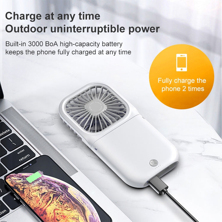 F20 Electroplating Handheld Fan Portable Desktop Folding Mute USB Hanging Neck Fan (Pink)