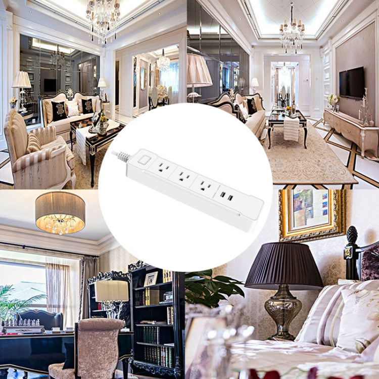 C198A 2 USB Ports + 3 US Sockets WiFi Smart Power Plug Socket, Compatible with Alexa and Google Home, AC 110V-240V, US Plug(White) - Smart Socket by PMC TechLife | Online Shopping South Africa | PMC TechLife