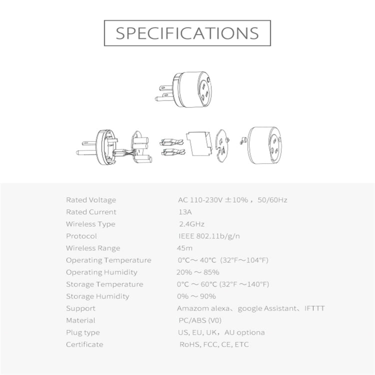 NEO NAS-WR02W WiFi US Smart Power Plug,with Remote Control Appliance Power ON/OFF via App & Timing function - Plug Adaptor by NEO | Online Shopping South Africa | PMC TechLife | Buy Now Pay Later Mobicred