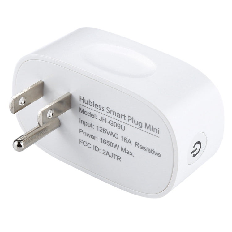 JH-G09U 15A 2.4GHz WiFi Control Hubless Smart Home Power Socket Works with Alexa & Google Home, AC 100-240V, US Plug (White)
