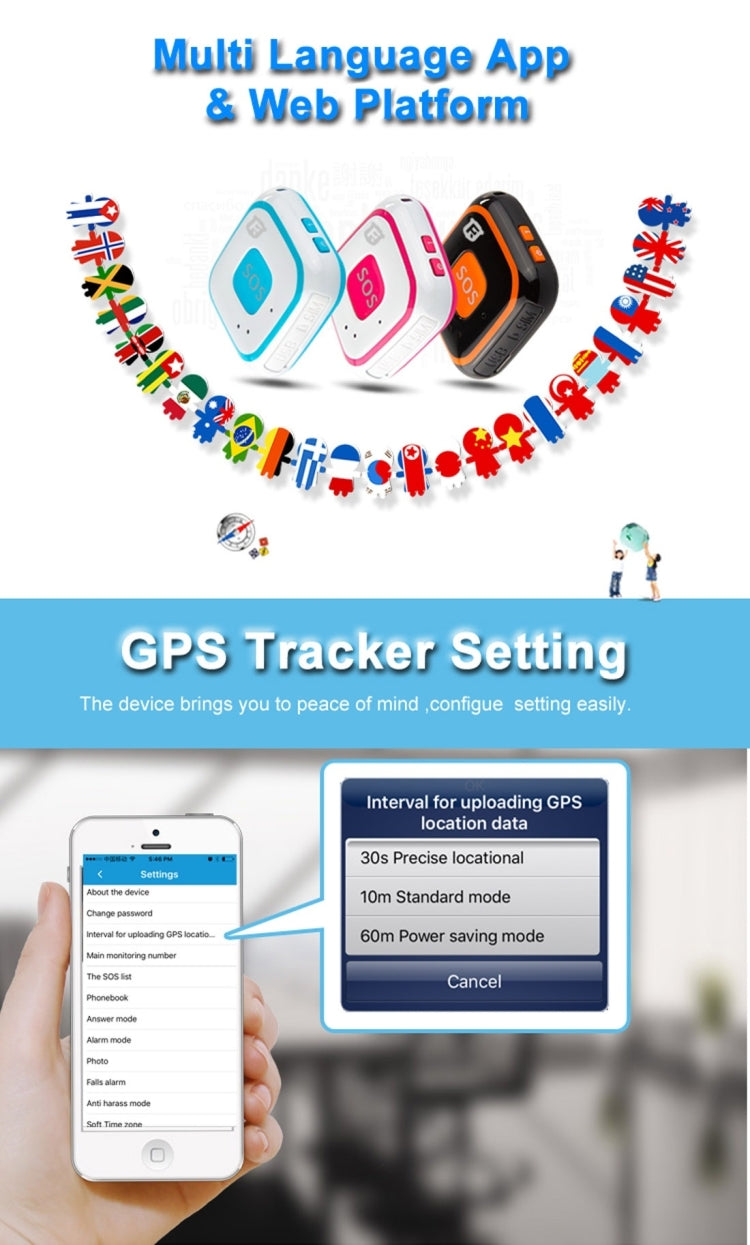REACHFAR V28 Necklace Style GSM Mini LBS WiFi AGPS Tracker SOS Communicator(Blue) - free shipping - PMC Jewellery - Order now!