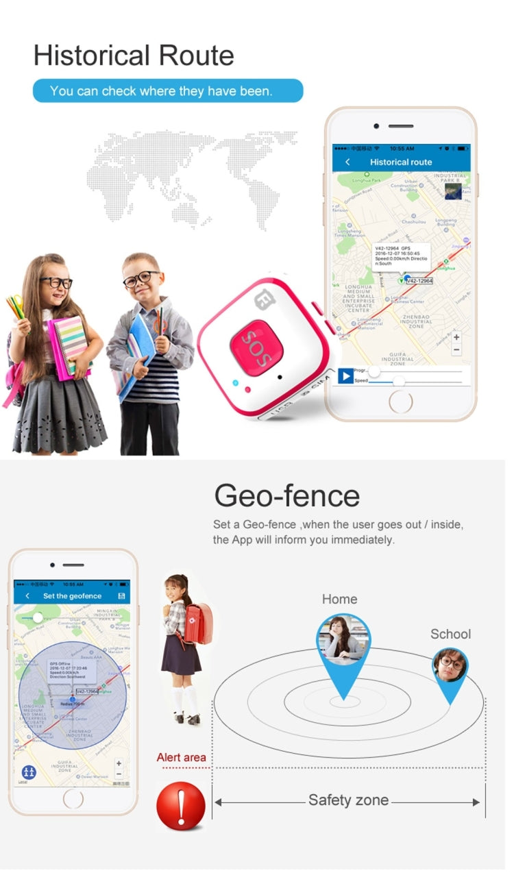REACHFAR V28 Necklace Style GSM Mini LBS WiFi AGPS Tracker SOS Communicator(Blue) - free shipping - PMC Jewellery - Order now!