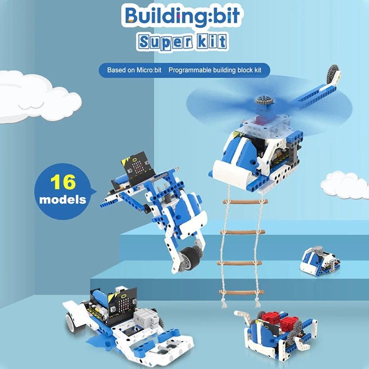 Yahboom 16 in 1 Building:bit Super Kit Programmable Building Block Kit Compatible with BBC Micro:bit V1.5/ V2 Board, without micro:bit - free shipping - PMC Jewellery - Order now!
