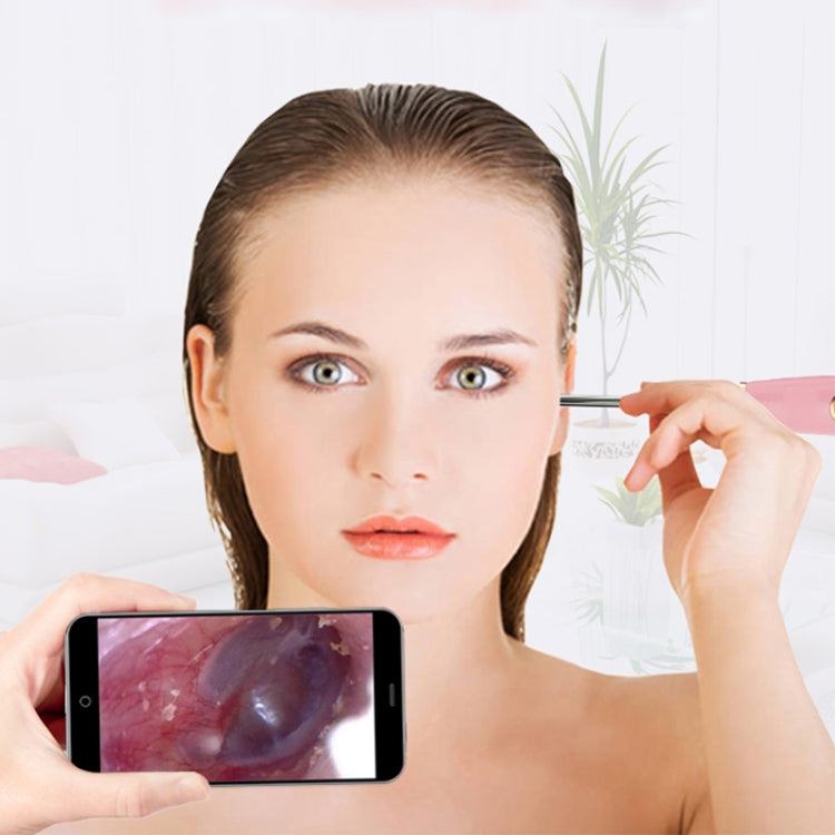 A2 WiFi Endoscope Camera 720P Ear Cleaning Wireless Safe Ear Pick Tool Visual Ear Spoon, Diameter: 4.4mm(Pink) - Ear Care Tools by PMC TechLife | Online Shopping South Africa | PMC TechLife