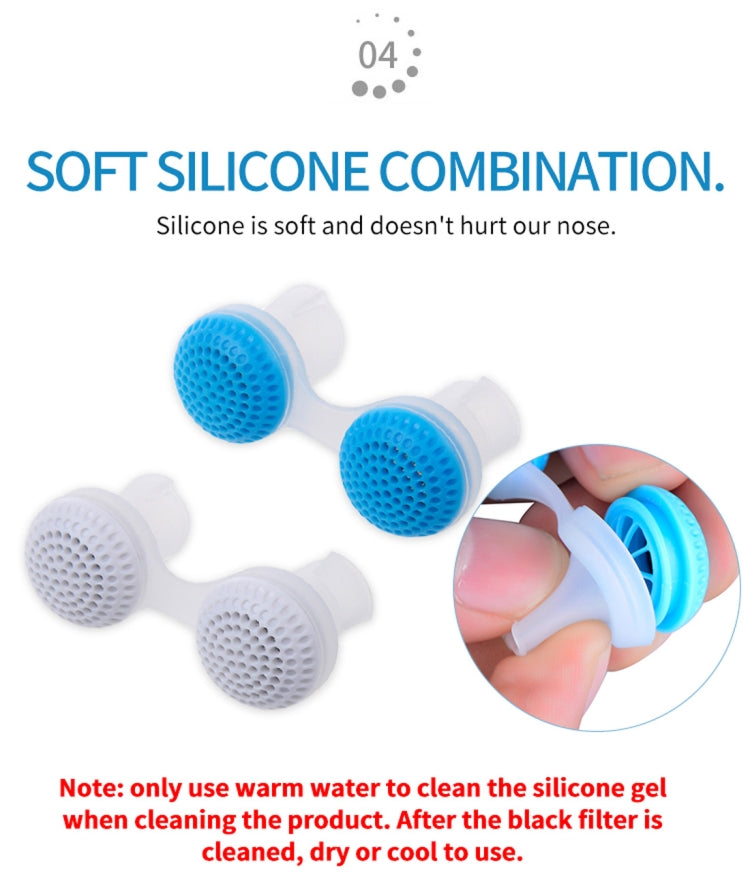 2 PCS 2 in 1 ABS Silicone Anti Snoring Air Purifier(Blue) - free shipping - PMC Jewellery - Order now!