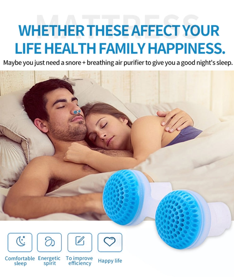 2 PCS 2 in 1 ABS Silicone Anti Snoring Air Purifier(Blue) - free shipping - PMC Jewellery - Order now!