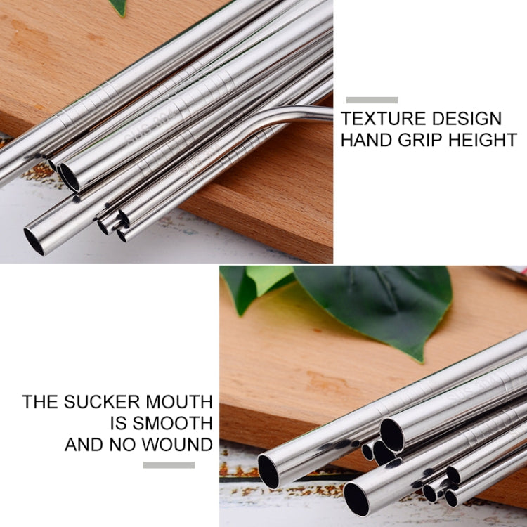 4pcs Reusable Stainless Steel Drinking Straw + Cleaner Brush Set Kit, 215*6mm(Rose Gold)