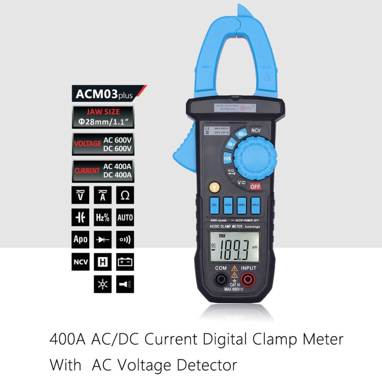 BSIDE ACM03 Plus 400A AC / DC Clamp Meter - Current & Voltage Tester by BSIDE | Online Shopping South Africa | PMC Jewellery | Buy Now Pay Later Mobicred