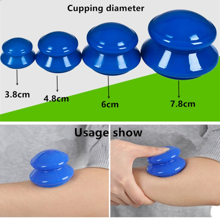 4 Cups / Set Health Care Body Massage Cupping Therapy Anti Cellulite Silicone Vacuum Cups(White)
