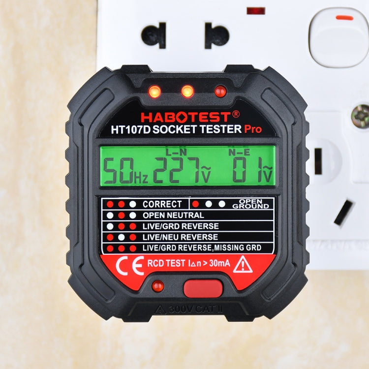 HABOTEST HT107D Multifunctional Digital Display Socket Tester (US Plug) - Current & Voltage Tester by HABOTEST | Online Shopping South Africa | PMC Jewellery | Buy Now Pay Later Mobicred